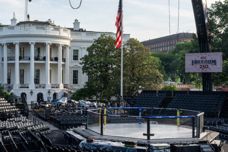 Lights! Camera! Cage match! The White House lawn's Octagon is ready